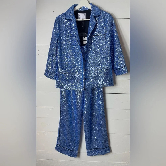 ITMFL In The Mood For Love Blue Sequin Suit Size S - Picture 1 of 13